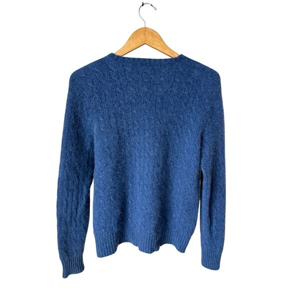 Polo Ralph Lauren Blue 100% Fuzzy Textured Cashmere Sweater Size L - Picture 4 of 9